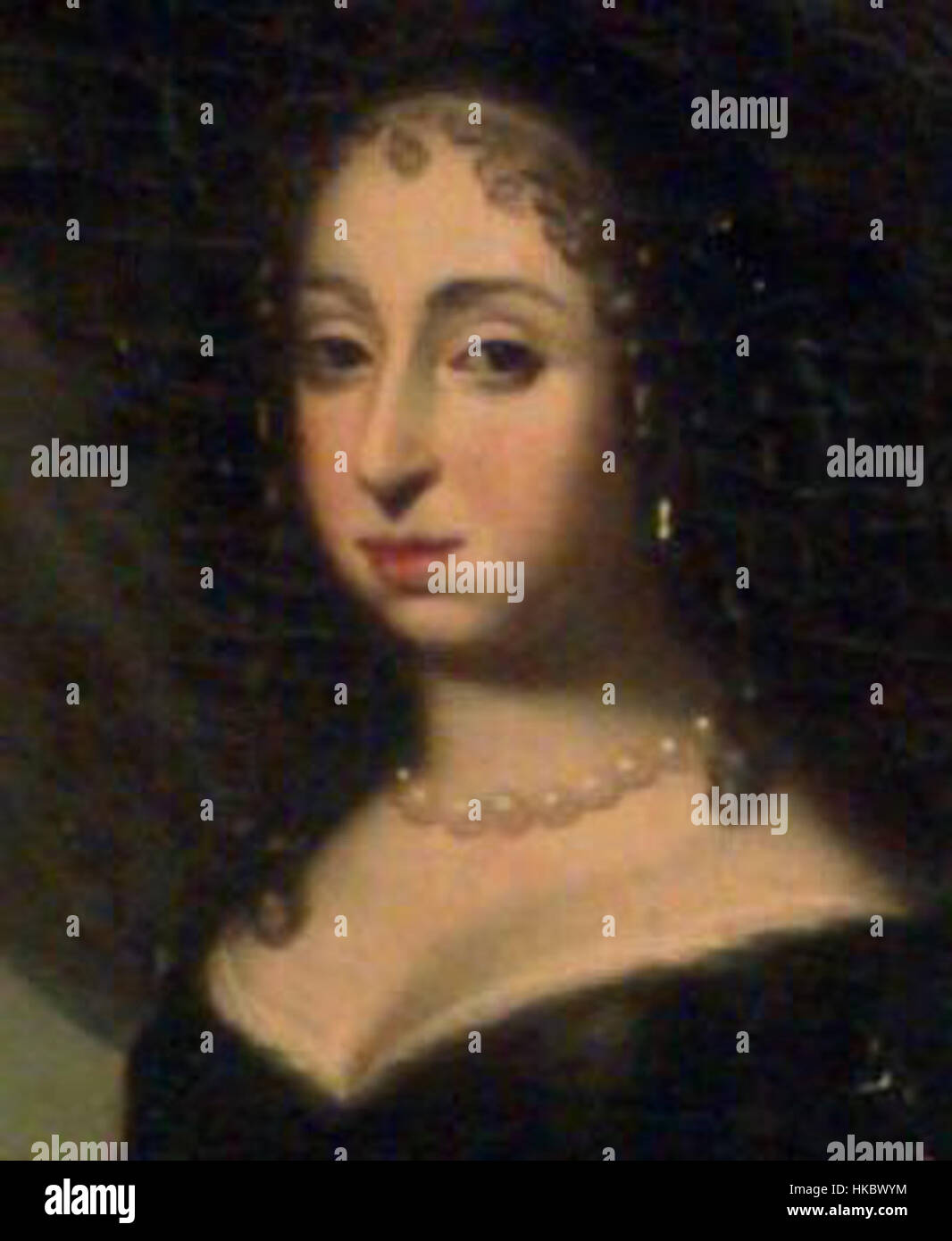 Questo ritratto mostra la regina Edvige Eleonora di Svezia, che regnò come consorte di re Carlo XI. La versione ritagliata si concentra sul suo abbigliamento regale e sull'espressione dignitosa, catturando la sua posizione nella regalità svedese del XVII secolo. Foto Stock Questo ritratto mostra la regina Edvige Eleonora di Svezia, che regnò come consorte di re Carlo XI. La versione ritagliata si concentra sul suo abbigliamento regale e sull'espressione dignitosa, catturando la sua posizione nella regalità svedese del XVII secolo. Foto Stock