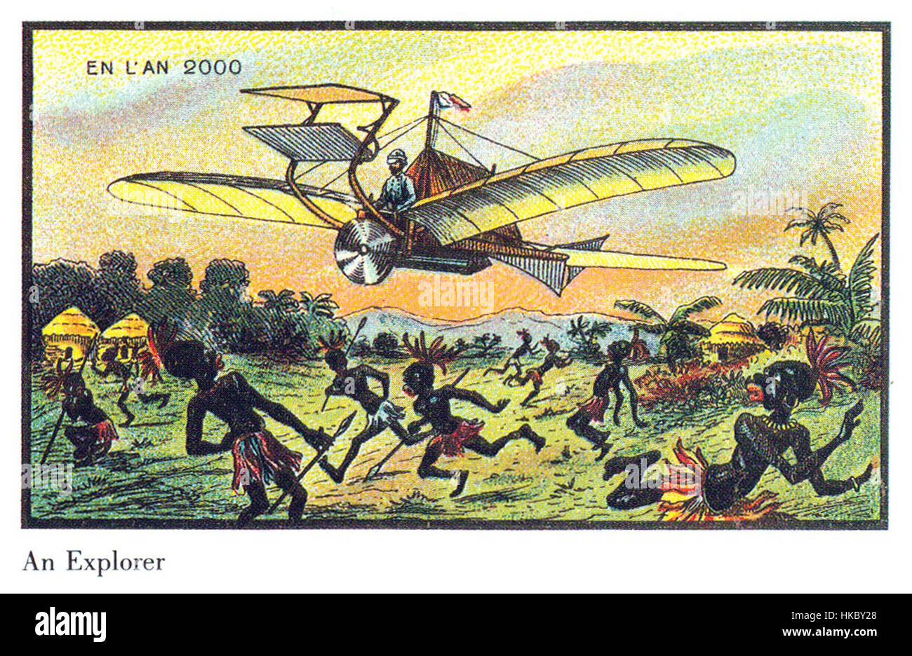 "La Francia nel XXI secolo: Air Explorer" è un'opera d'arte che raffigura il ruolo della Francia nell'aviazione e nell'esplorazione nel XXI secolo. Il pezzo esplora i progressi e le innovazioni nel trasporto aereo, concentrandosi sui contributi francesi al settore aerospaziale globale. Foto Stock