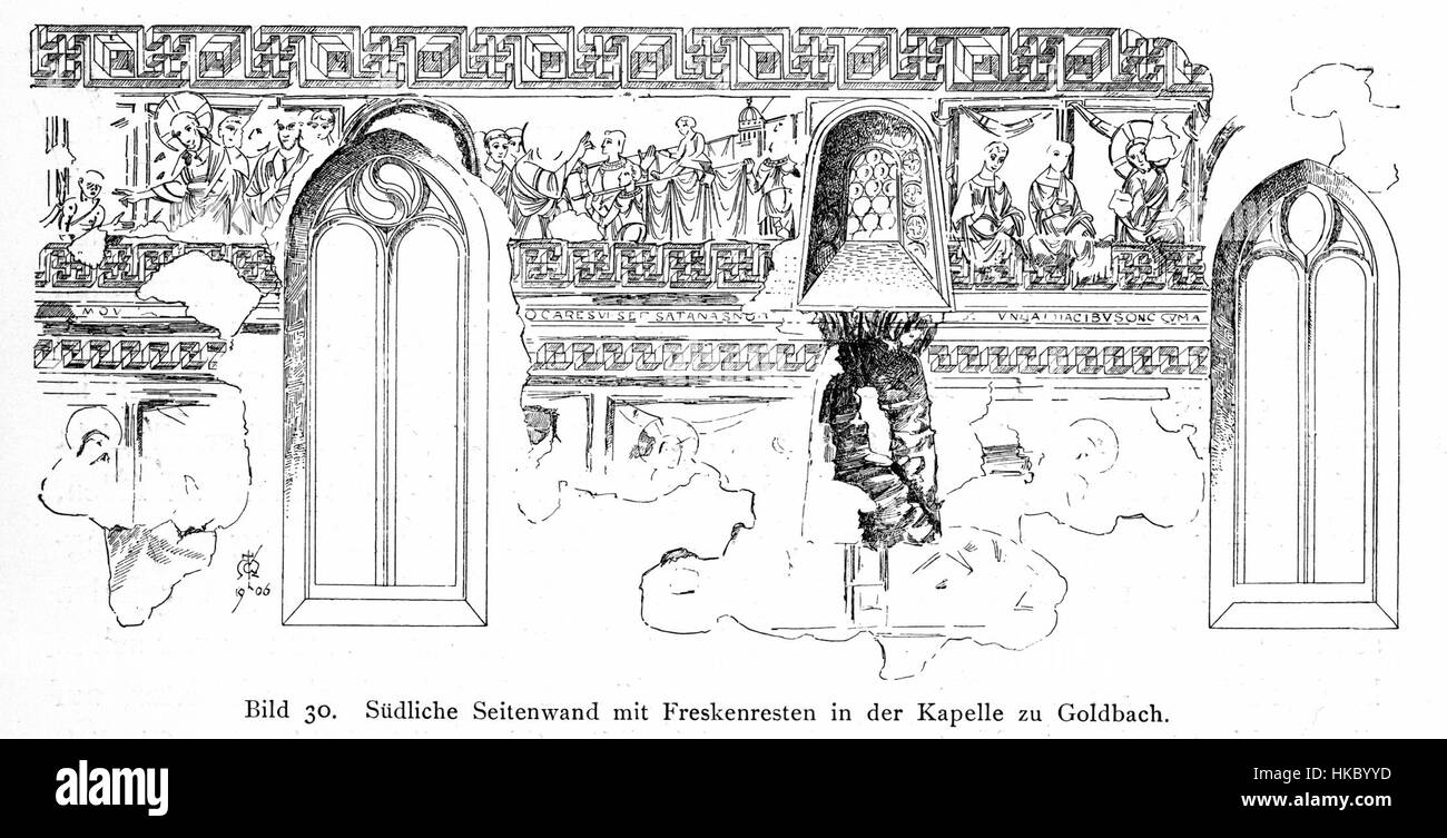 "Goldbach Fresko 01" è un affresco che raffigura scene di storia matematica, attribuito a un'opera che coinvolge le congetture di Goldbach. Questo pezzo artistico fonde la teoria matematica con l'arte visiva, offrendo una prospettiva unica sulla storia della matematica. Foto Stock