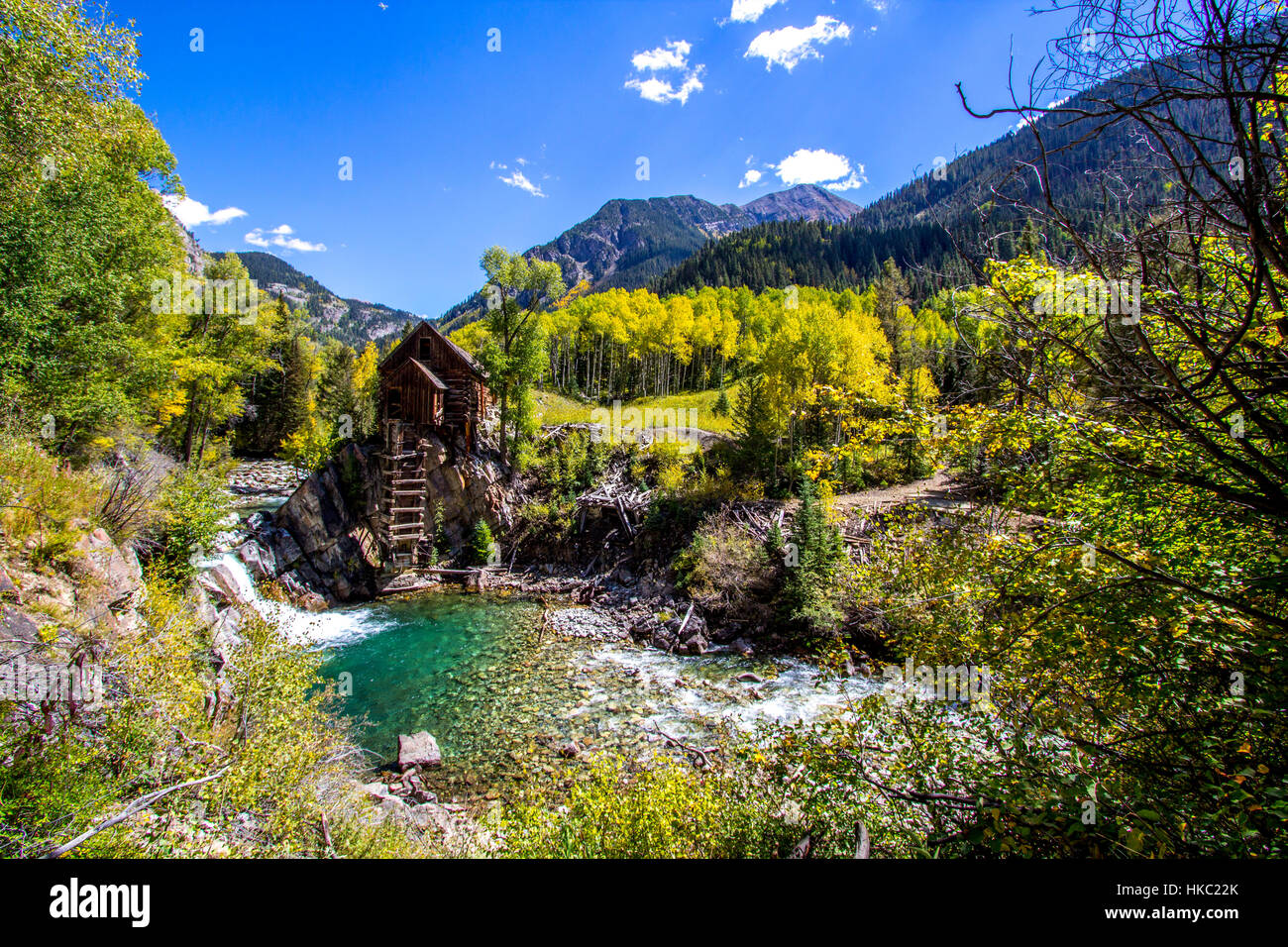 I colori dell'autunno nelle Montagne Rocciose Foto Stock