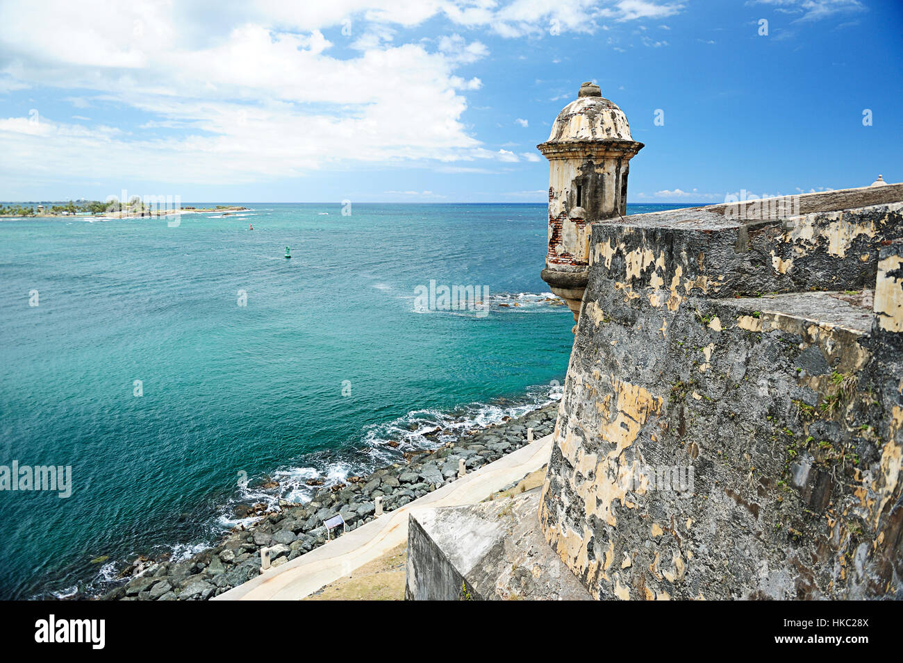 Fort in Puerto Rico coast Foto Stock