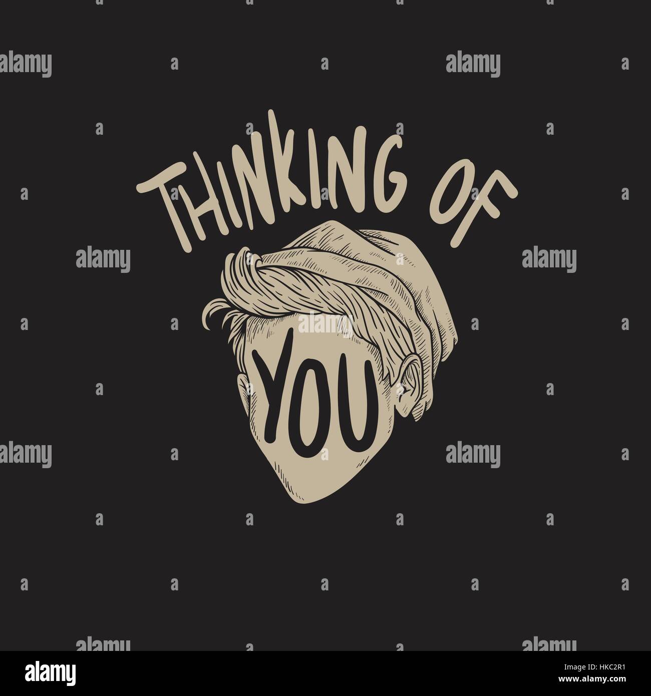 Pensando a voi la parola concetto grafico Illustrazione Vettoriale