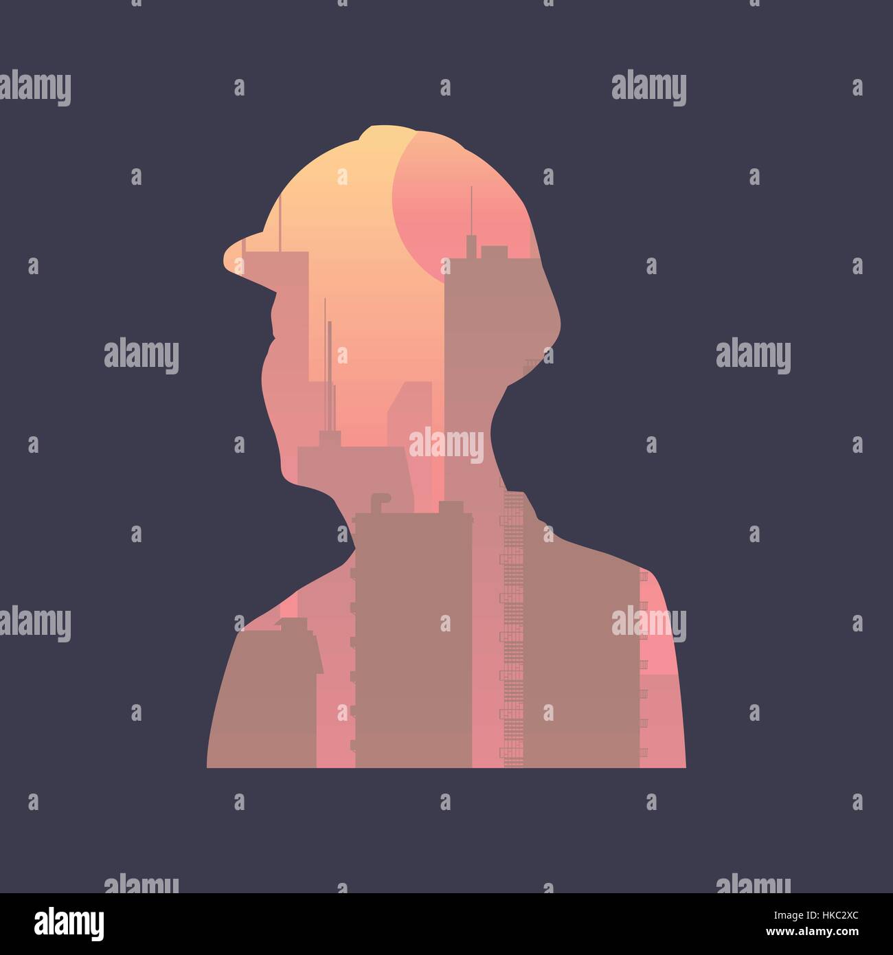 Mentalità umana pensare di aspirazione del concetto di fantasia Illustrazione Vettoriale