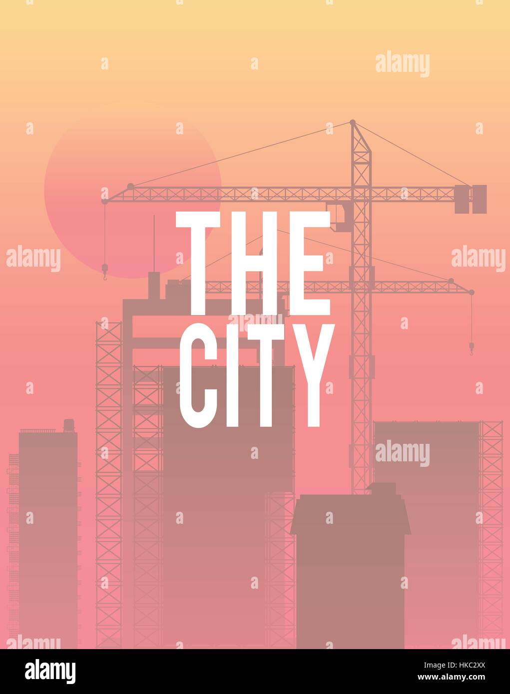 Lo skyline della città di costruzione concetto vettoriale Illustrazione Vettoriale