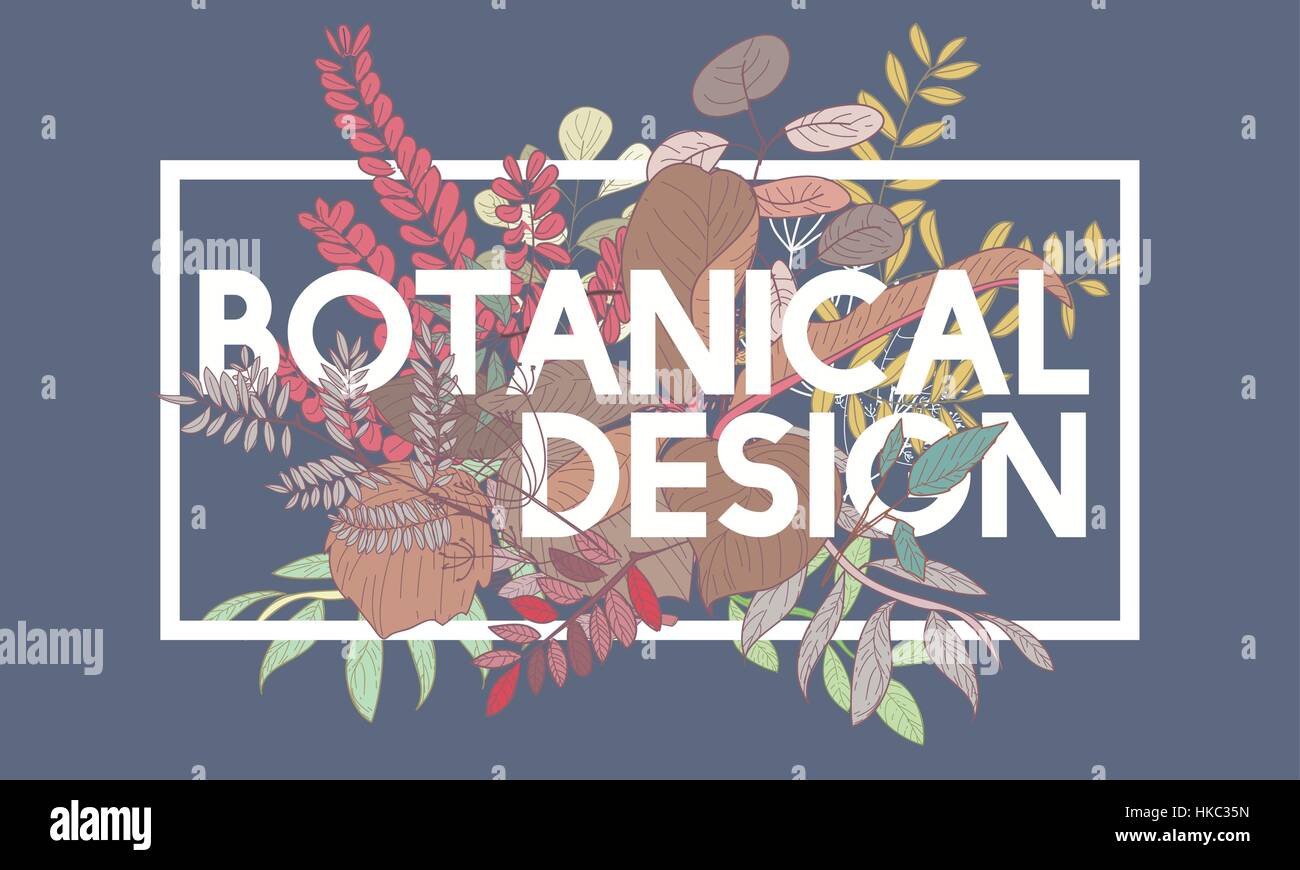 Design botanico concetto vettoriale Illustrazione Vettoriale