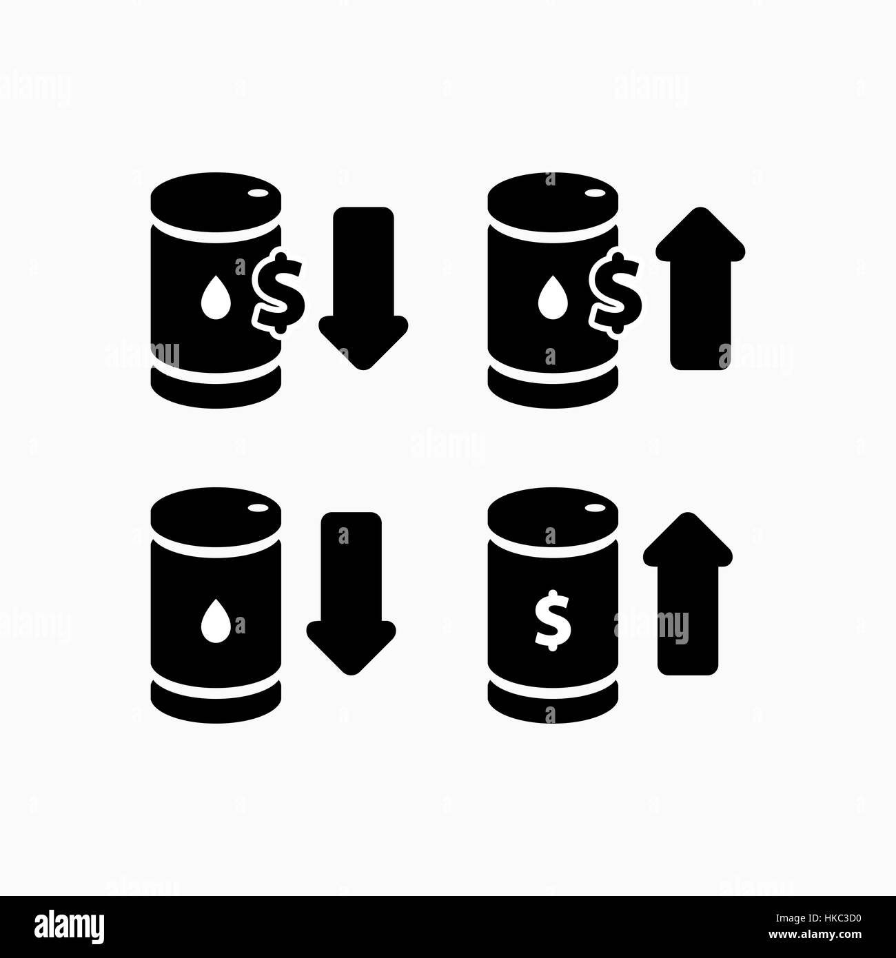 Barile di petrolio icona illustrazione vettoriale per olio prezzo previsto di presentazione. Illustrazione Vettoriale