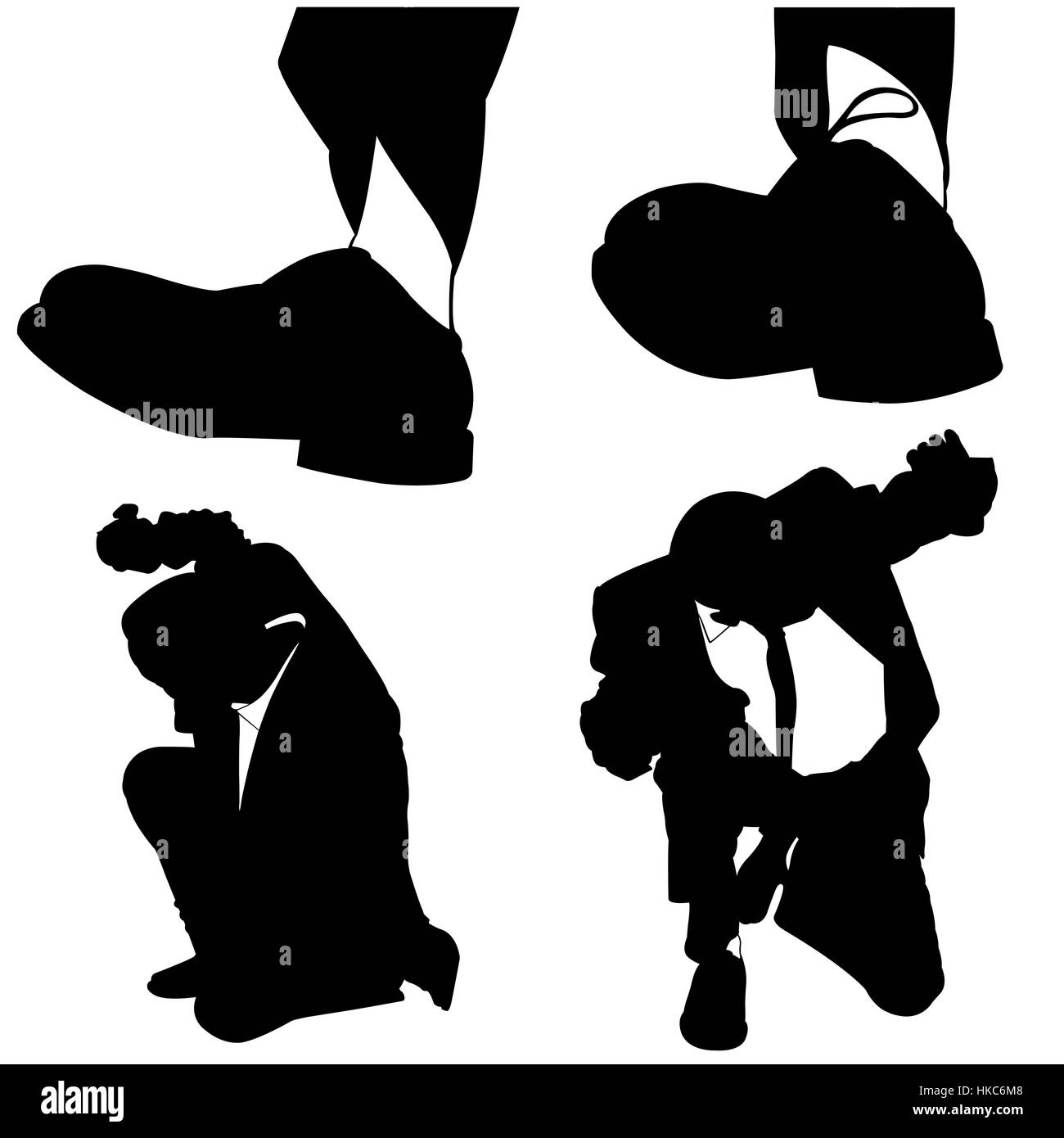 Illustrazione di uomini di affari di essere state calpestate isolato Foto Stock