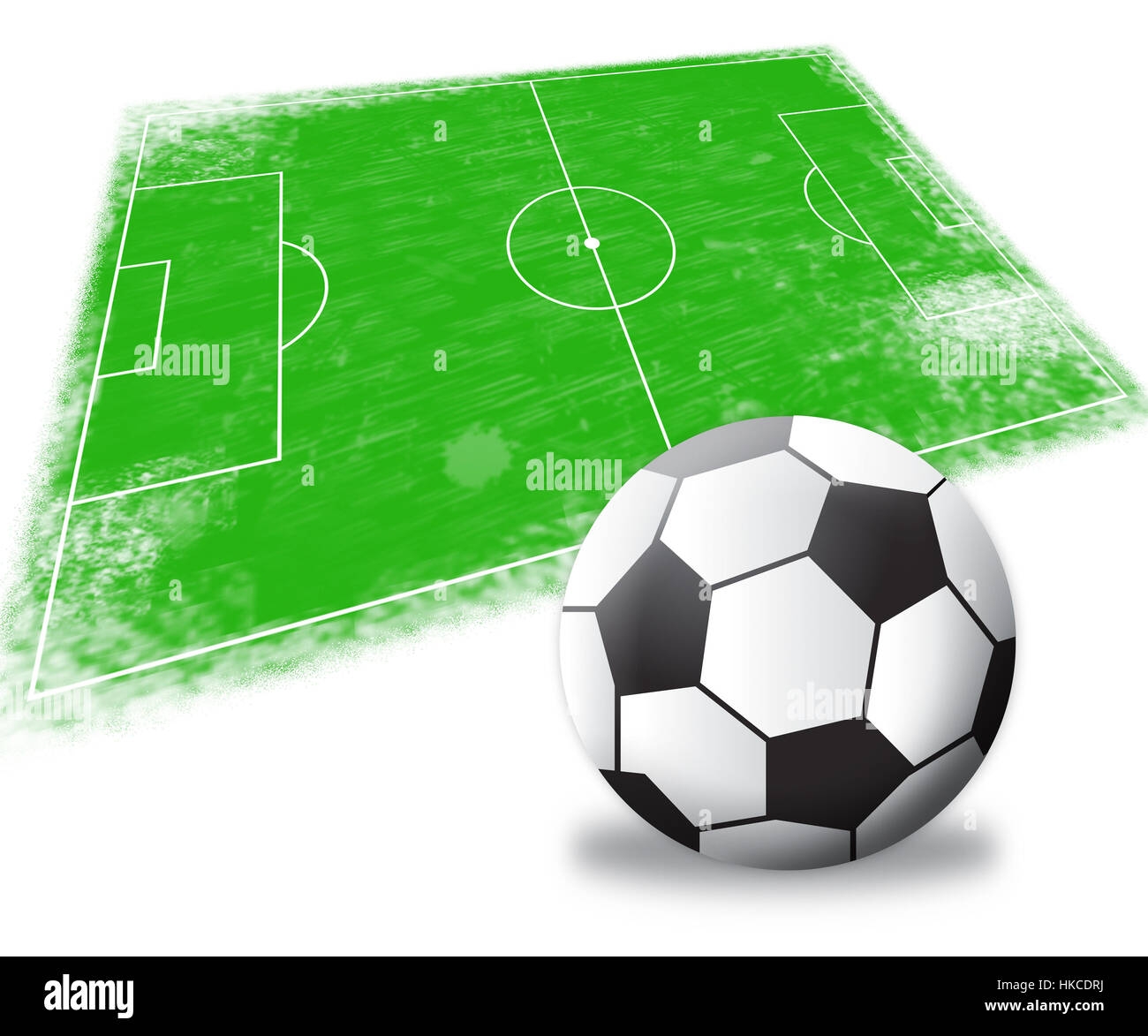 Campo di Calcetto Mostra passo del gioco del calcio 3d illustrazione Foto Stock