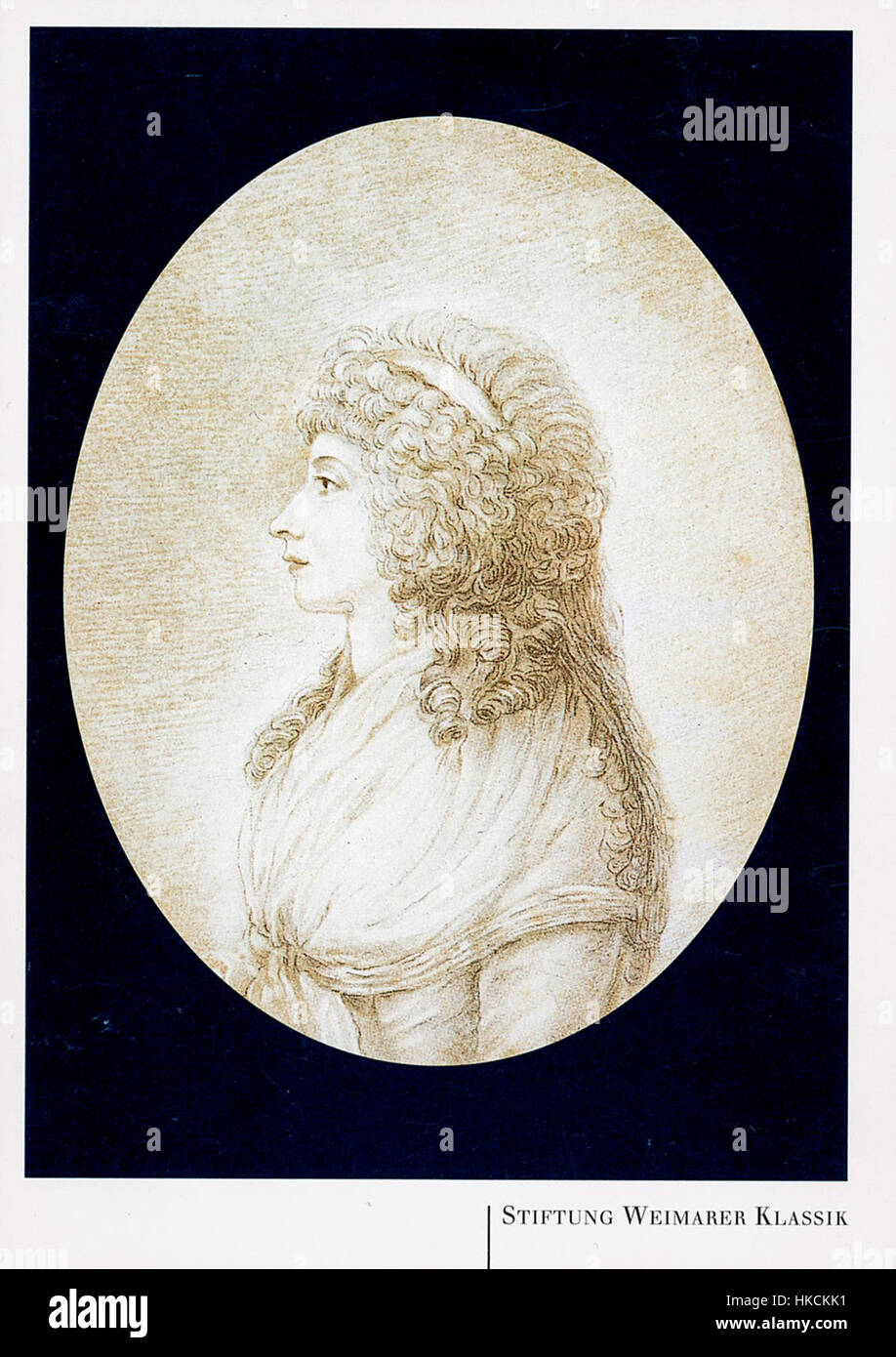 Questa opera d'arte ritrae Charlotte von Stein, una figura di spicco nei circoli letterari e intellettuali tedeschi del XVIII secolo, evidenziando il suo significato nella storia culturale. Foto Stock