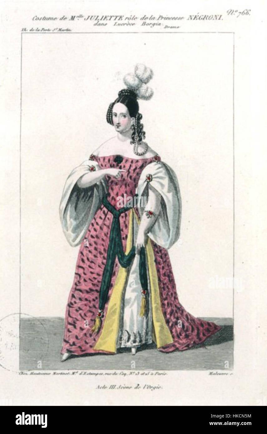 Juliette Drouet è stata un'attrice e artista francese del XIX secolo, nota per i suoi ritratti e schizzi. Le sue opere catturano l'essenza del periodo e sono una testimonianza della sua abilità e influenza nel mondo artistico e teatrale. Foto Stock