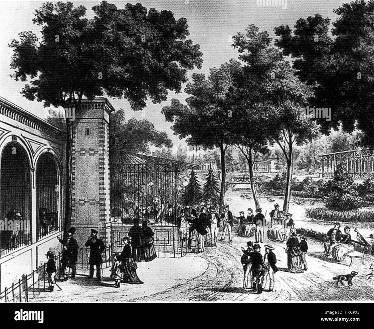 Zoo di Berlino 1870 um Foto Stock