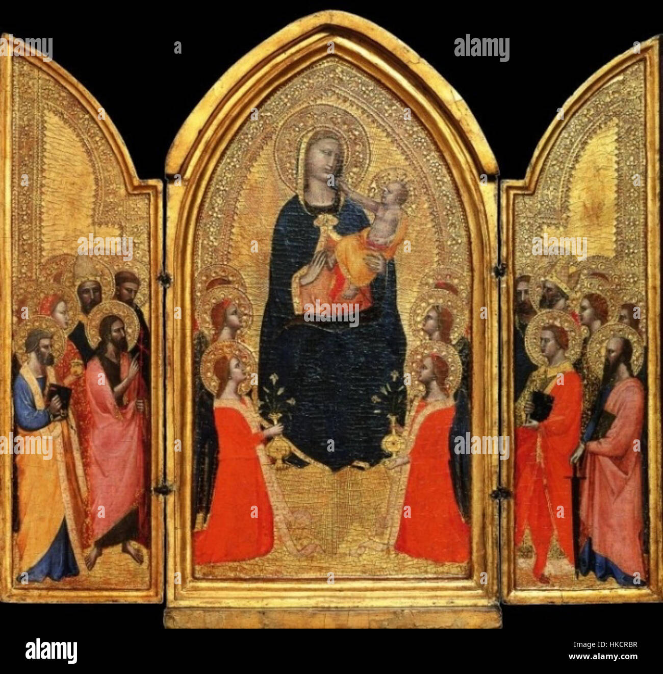 6 Andrea di Cione Orcagna, Madonna con Bambino e angeli e santi 1345 50 Saint Louis Museum of Art Foto Stock