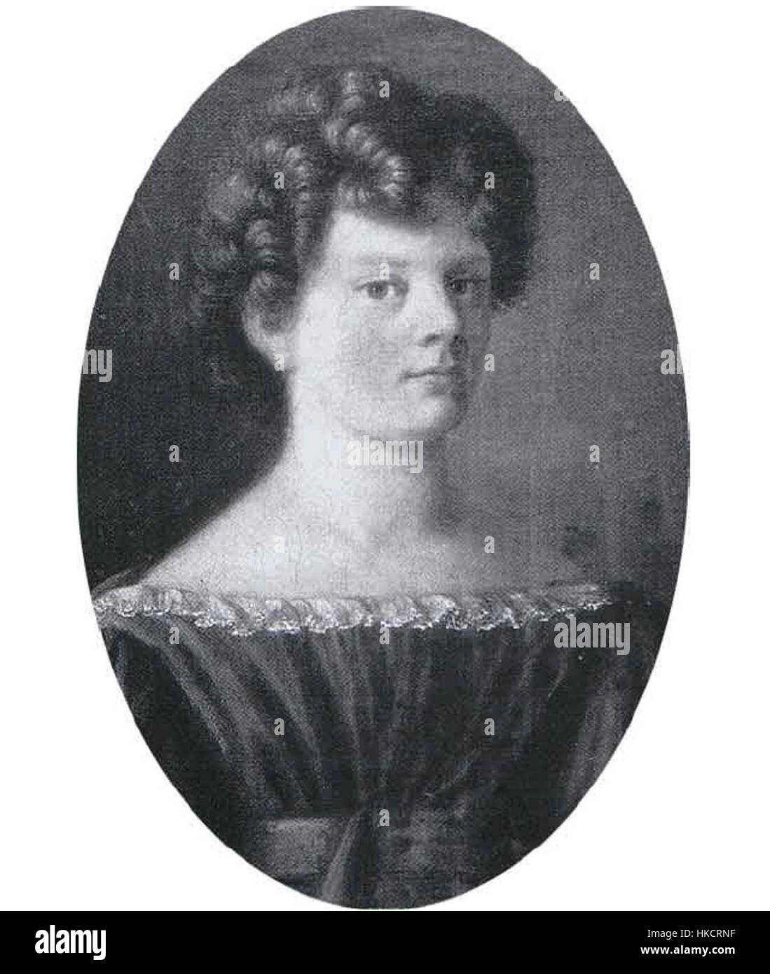 Questo ritratto raffigura Anna Sewell, la famosa autrice di "Black Beauty". L'immagine cattura la sua giovinezza, dando uno sguardo ai primi anni di vita dell'influente scrittore noto per i suoi contributi alla letteratura sul benessere degli animali. Foto Stock