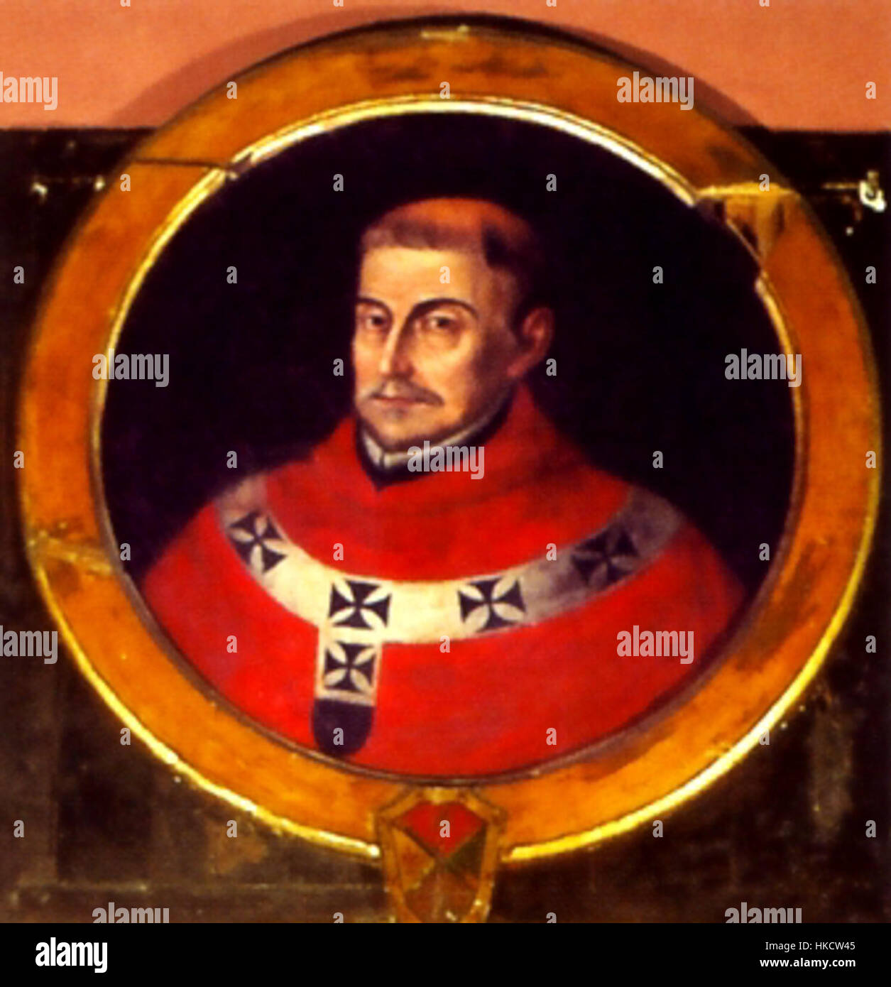 Bartolome lobo Guerrero era un artista spagnolo noto per le sue opere d'arte religiose e storiche, profondamente radicate nella tradizione della pittura barocca spagnola. I suoi dipinti sono spesso caratterizzati da un'illuminazione drammatica e da una meticolosa attenzione ai dettagli. Foto Stock