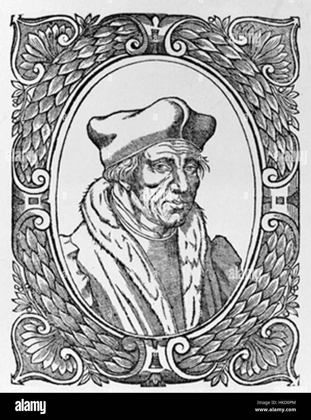 Faber Stapulensis, filosofo e teologo del XVI secolo, contribuì alla storia intellettuale del Rinascimento con i suoi scritti teologici e filosofici. Foto Stock