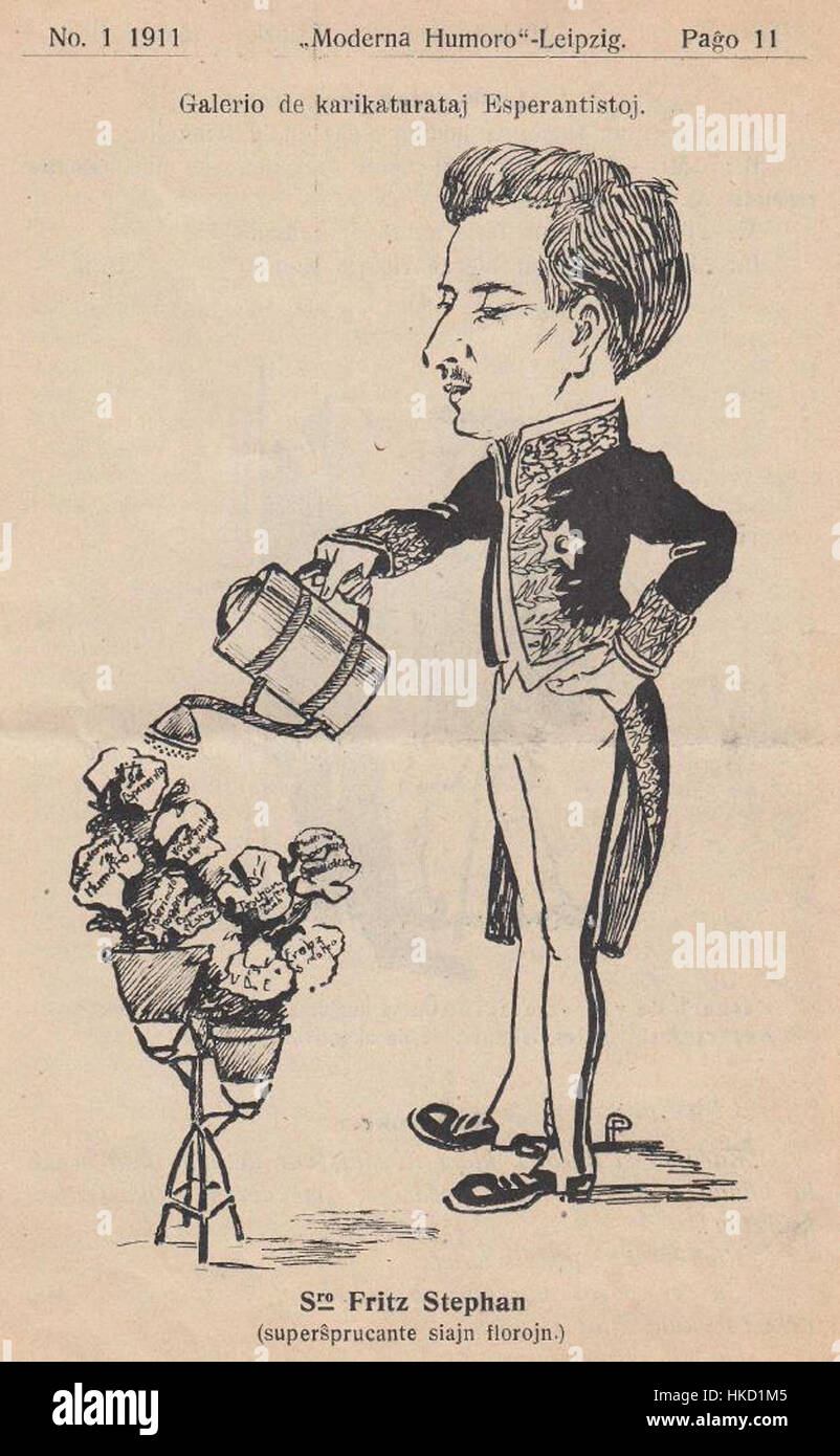 "Karikaturo" di Fritz Stephan è una caricatura satirica che mescola umorismo con commenti artistici. L'opera utilizza caratteristiche esagerate e colori vivaci per esprimere la prospettiva dell'artista su temi sociali o politici. Foto Stock