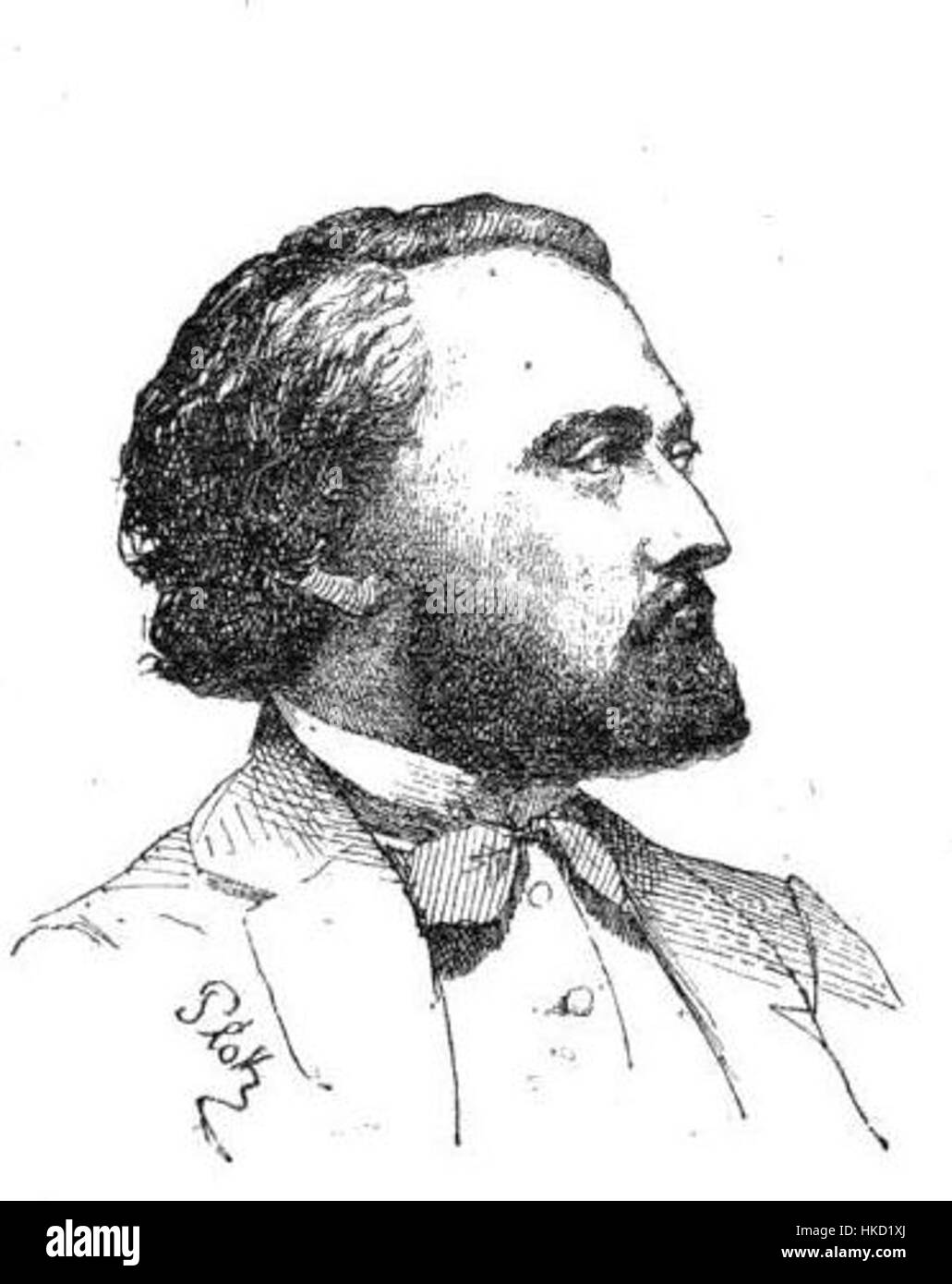 Questo dipinto intitolato "Gambetta, par Plock" raffigura il leader politico francese Léon Gambetta, catturando il suo ruolo nel panorama politico francese durante il XIX secolo. Foto Stock
