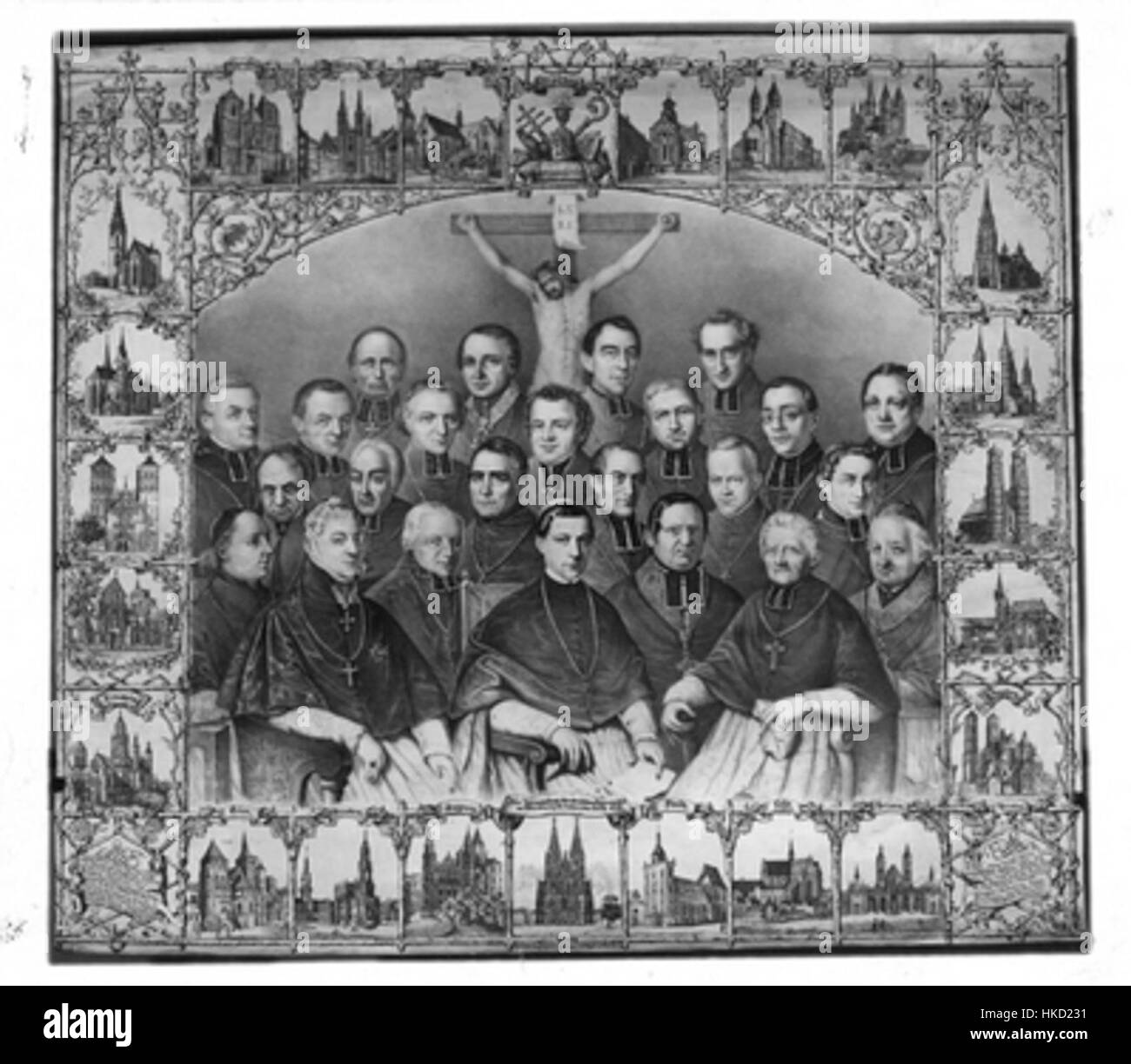 Gedenkbild Erste Deutsche Bischofskonferenz Wuerzburg 1848 Foto Stock