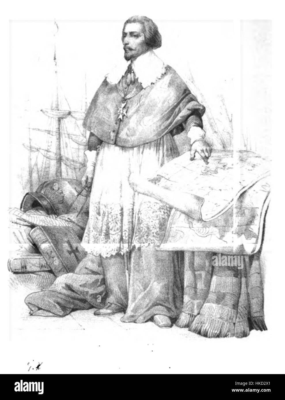 Il lavoro di Henri de Sourdis esemplifica l'arte europea dei primi anni del XIX secolo con la sua sofisticata ritrattistica. L'artista si concentra sulla cattura dell'essenza del soggetto attraverso pennellate sottili ma precise, evidenziando le tendenze della pittura ritrattistica di quell'epoca. Foto Stock