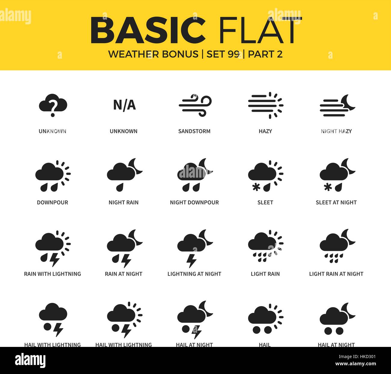 Set di base di meteo icone bonus Illustrazione Vettoriale