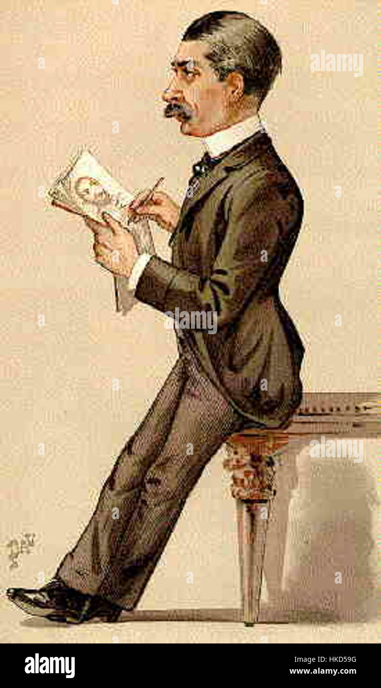 L'illustrazione di Leslie Ward per Vanity Fair, pubblicata il 23 novembre 1889, presenta un ritratto satirico di una figura contemporanea. L'opera d'arte di Ward è nota per i suoi ritratti caricaturati e il commento sociale. Foto Stock