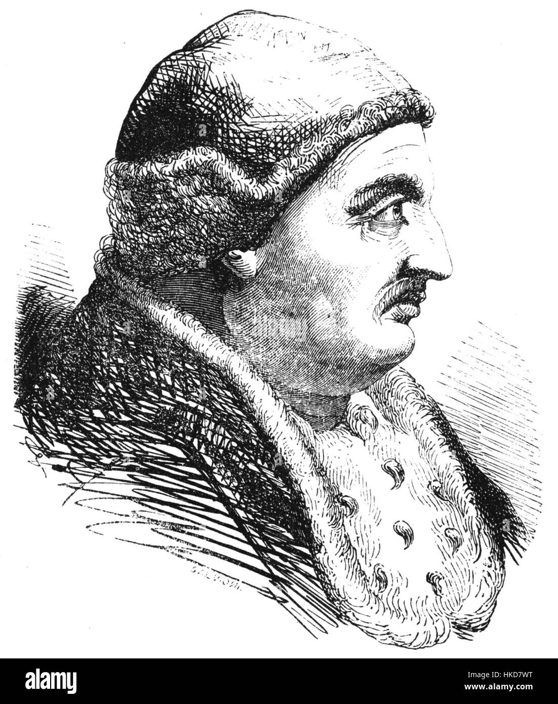 Le opere d'arte di Ottone Visconti riflettono la grandezza storica del periodo, con particolare attenzione ai dettagli intricati e alla precisione storica. Il dipinto ad olio è un bell'esempio di arte antica, che ritrae una scena di importanza storica con un fascino senza tempo per i collezionisti d'arte. Foto Stock
