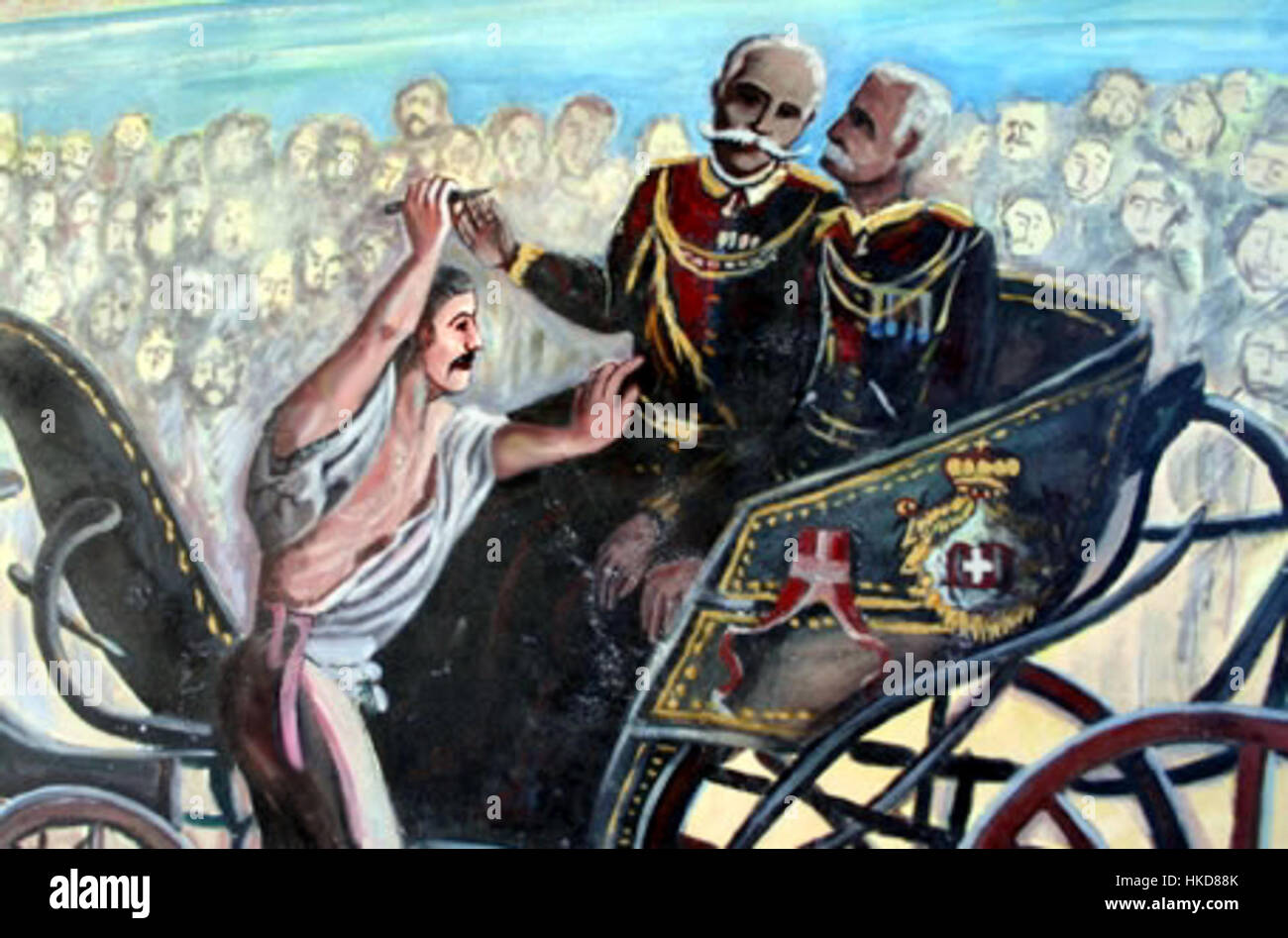 Una vista dettagliata di un murale di Passannante, raffigurante scene intricate con colori vivaci e figure espressive. Il murale mostra la padronanza dell'artista nell'arte su larga scala e la sua capacità di trasmettere narrazioni potenti. Foto Stock