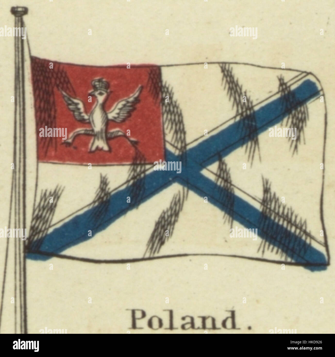 La carta degli emblemi nazionali polacchi del 1868 di Johnson illustra i vari simboli che rappresentano la storia e la cultura della Polonia. Questo grafico dettagliato mostra stemmi nazionali e disegni araldici, che riflettono l'identità e il patrimonio della Polonia durante il XIX secolo. Foto Stock