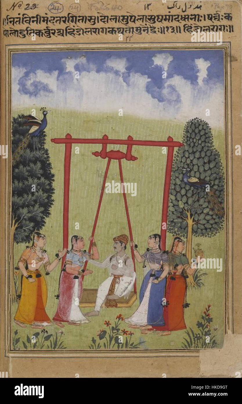 Raga Hindola. Ambra, ca. 1610, British Museum di Londra Foto Stock