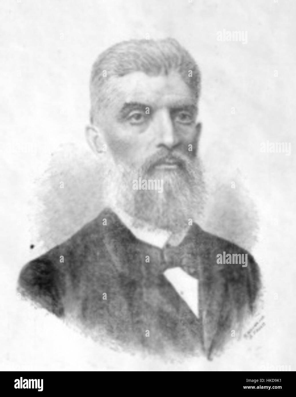 Illustrazione di prudente de Morais, il terzo presidente del Brasile, apparso sul giornale Gazeta de Piracicaba. Foto Stock