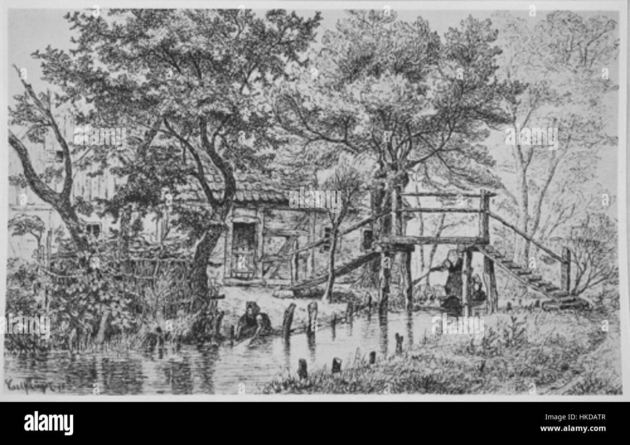 Lo *Spreewald album* presenta una collezione di opere d'arte che mostrano la bellezza naturale e la ricchezza culturale della regione di Spreewald in Germania. I dipinti evidenziano il paesaggio unico, i corsi d'acqua e la vita tradizionale di questa riserva della biosfera dell'UNESCO. Foto Stock