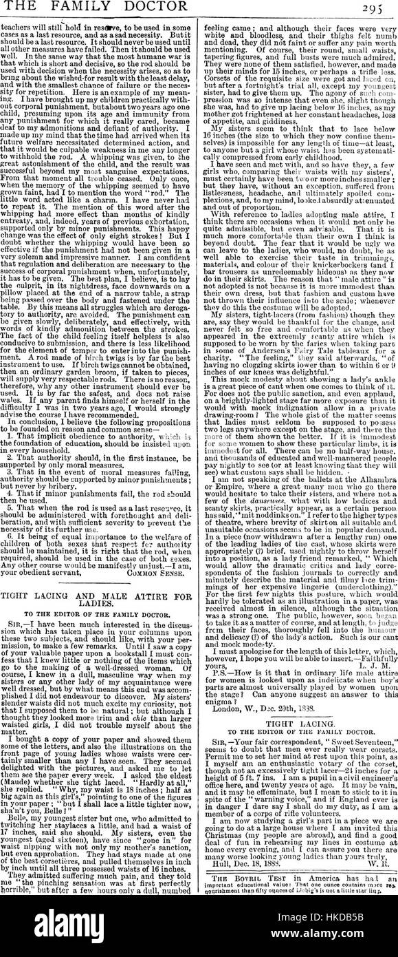 Il 5 gennaio 1889, pagina di "il medico di famiglia" presenta un'illustrazione vintage, che cattura un momento di cure mediche o familiari. L'illustrazione riflette le preoccupazioni per la salute e le dinamiche familiari della fine del XIX secolo, evidenziando le pratiche mediche storiche. Foto Stock