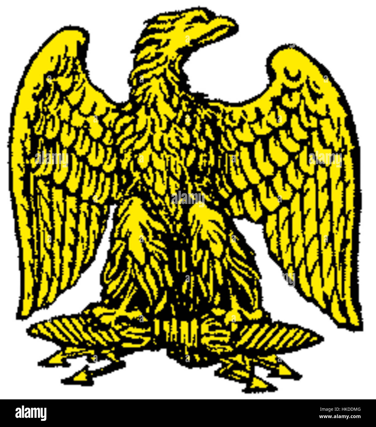 Il dipinto Aigle Empire raffigura un'aquila, che simboleggia la forza e il potere imperiale. L'immagine sottolinea la maestosa presenza dell'uccello, che rappresenta la grandezza degli imperi nel corso della storia. Foto Stock