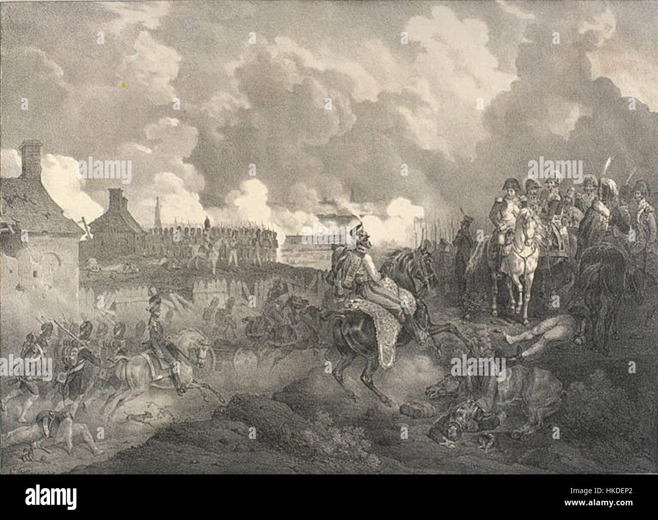 Questo dipinto di Bellange raffigura la battaglia di Bautzen, combattuta nel 1813 durante le guerre napoleoniche. Illustra l'intensità della battaglia e le strategie militari impiegate durante il conflitto. Foto Stock