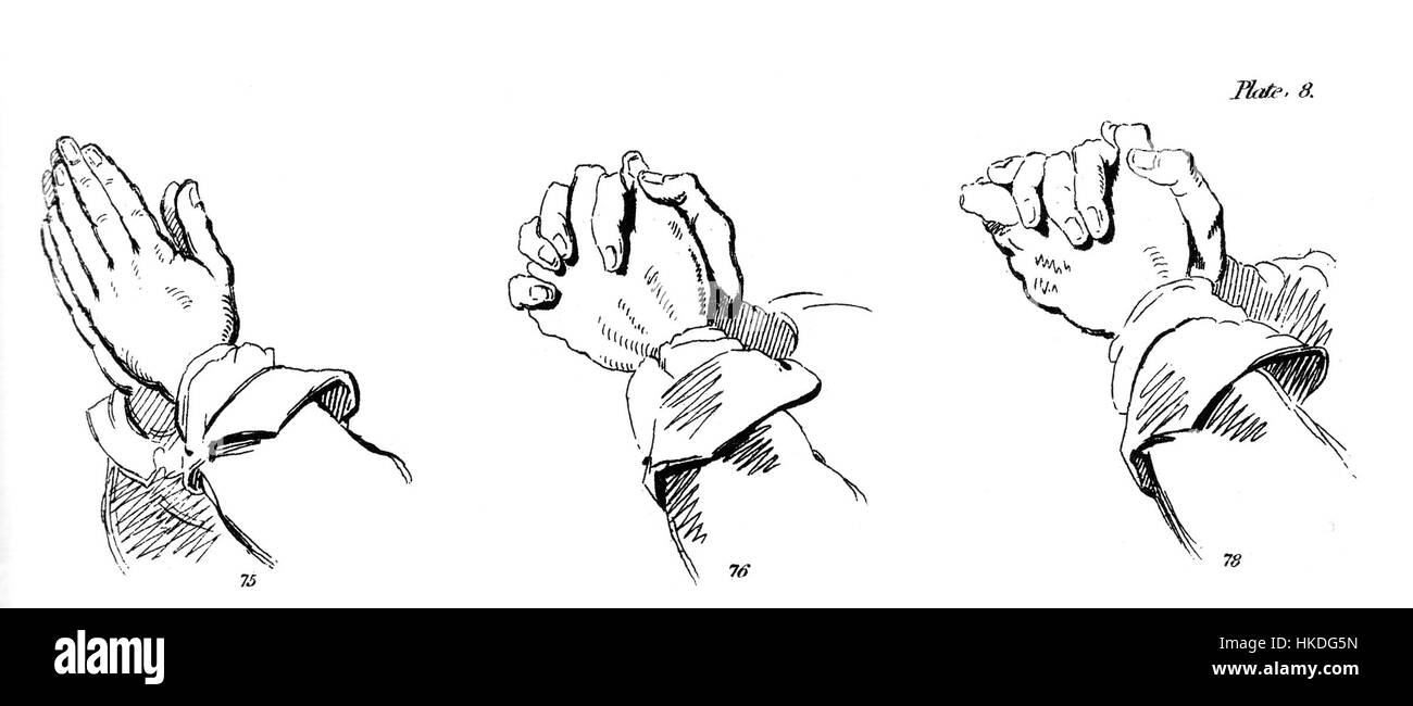 Un'opera d'arte che illustra la chironomia o i gesti della mano utilizzati nell'oratorio e nelle prestazioni. Il dipinto si concentra sul ruolo espressivo dei gesti nella comunicazione e sul loro significato culturale. Foto Stock