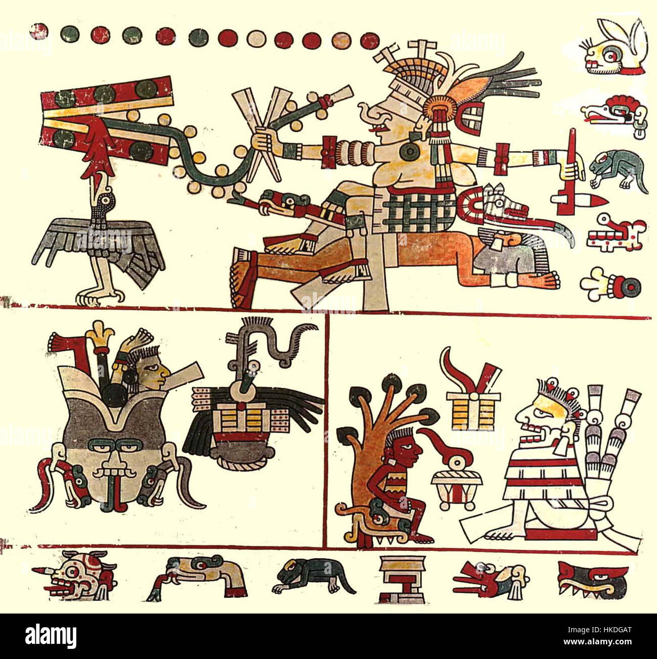 Il Codex Laud è un significativo manoscritto medievale, con folio 42 che mostra dettagliate illuminazioni e testi. Questo manoscritto è un esempio vitale dell'arte paleocristiana e anglosassone, che mostra la fusione di tradizioni religiose e artistiche nel IX secolo. Le sue illustrazioni dettagliate sono fondamentali per comprendere l'arte scritturale medievale e il design del testo. Foto Stock