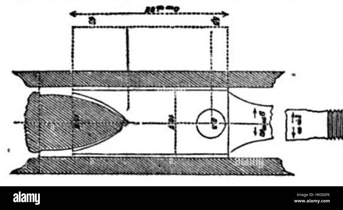 Questa opera d'arte illustra un bastone svasato, uno strumento storico utilizzato nelle armi da fuoco. La raffigurazione mette in risalto il design preciso del bastone, essenziale per il processo di caricamento delle pistole a muso durante il XVIII e XIX secolo. Foto Stock