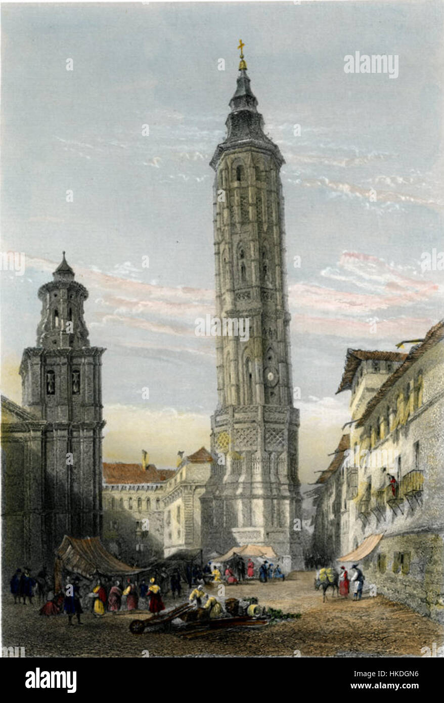 Torre Nueva de Zaragoza (E. George) Foto Stock