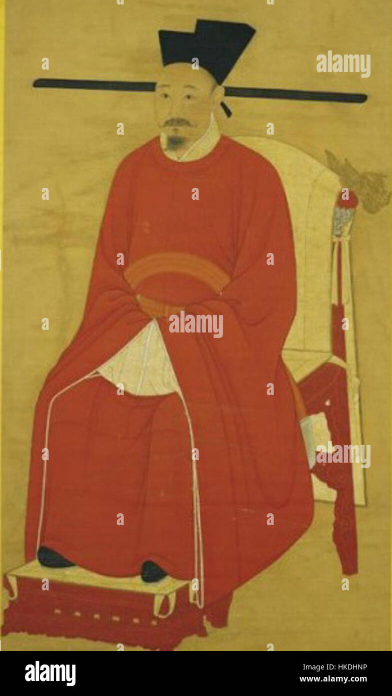 Xiaozong, un imperatore della dinastia Song meridionale, è spesso raffigurato in opere d'arte del periodo che riflettono la sua leadership e i progressi culturali sotto il suo dominio. Il suo regno è segnato dagli sforzi per consolidare l'impero e sostenere le arti, che fiorirono durante il suo tempo. Foto Stock