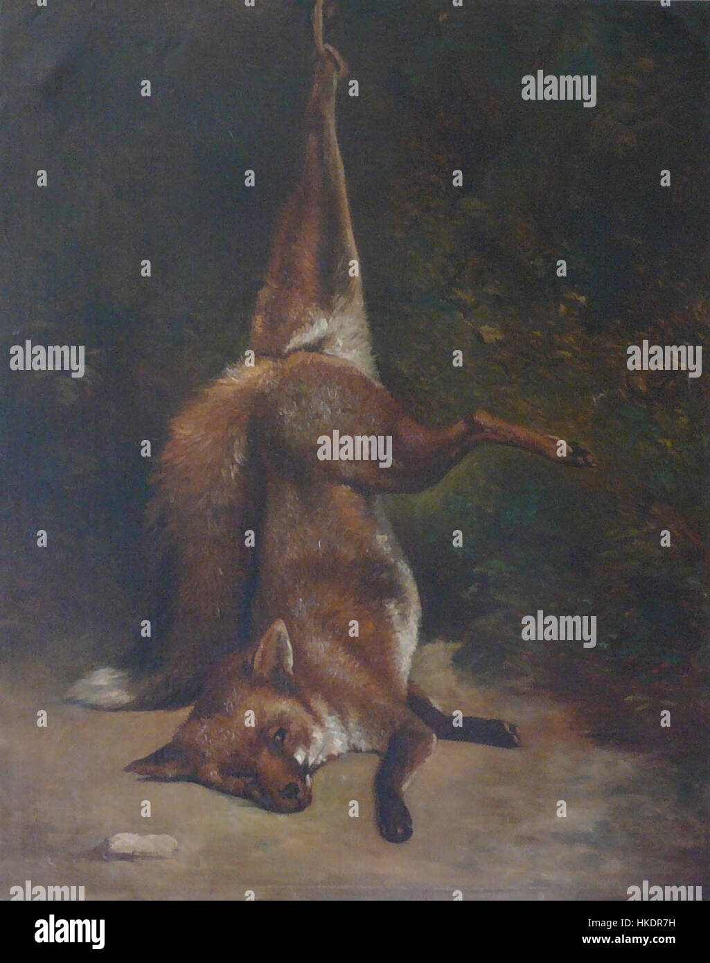 Questo dipinto ad olio di PFBermond raffigura un Renard, un tipo di volpe, in uno stile dettagliato e realistico. L'opera d'arte cattura l'essenza dell'aspetto e del comportamento naturale dell'animale in natura. Foto Stock