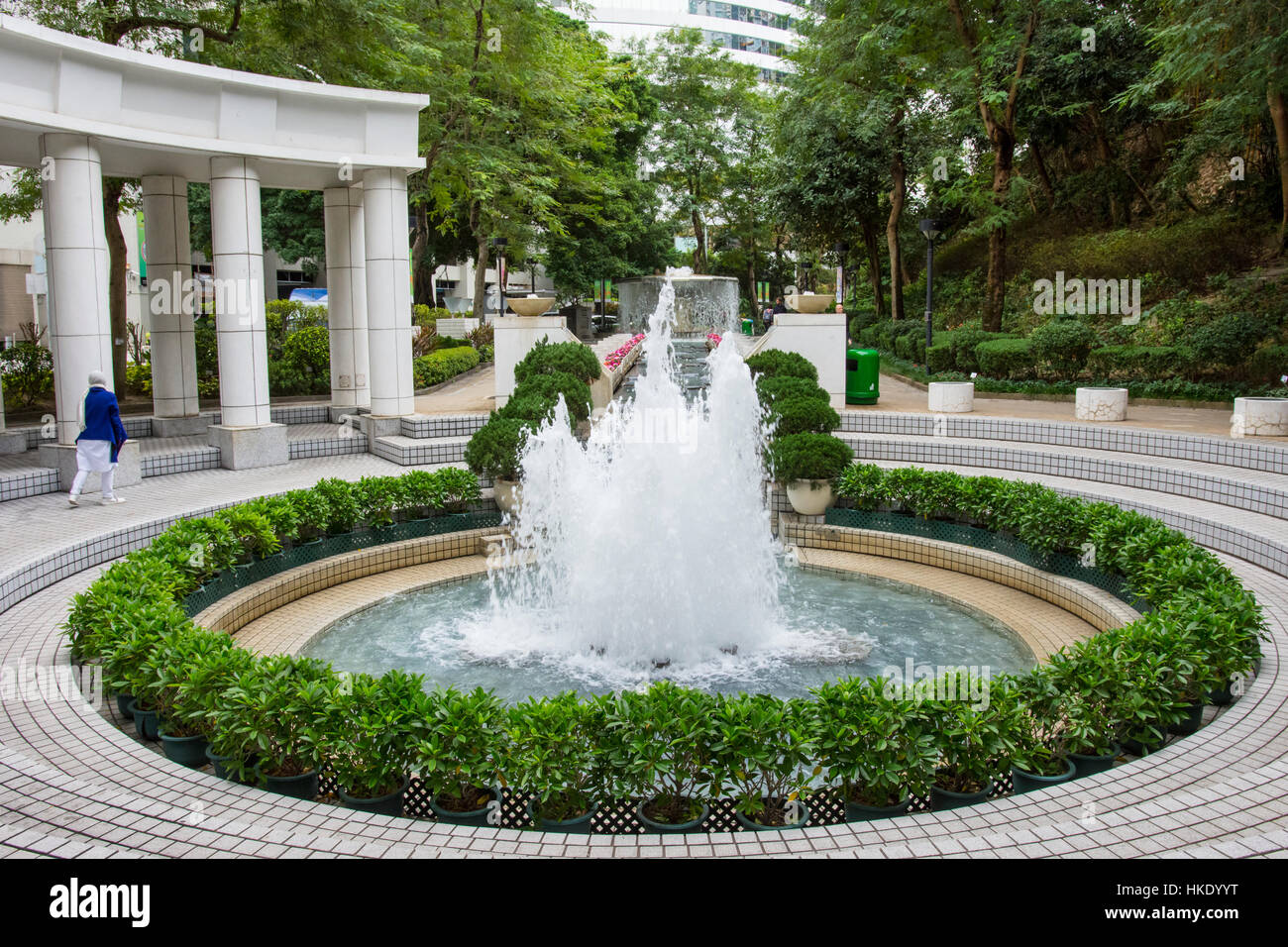 La fontana di Hong Kong Park Foto Stock