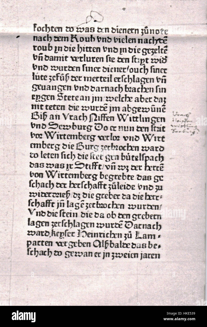 Questo pezzo è un esempio di un incunabolo del XV secolo, un primo libro stampato prima del 1501. L'opera rappresenta i progressi tecnologici nella stampa, mostrando il design intricato e la tipografia tipica delle prime opere stampate. Foto Stock