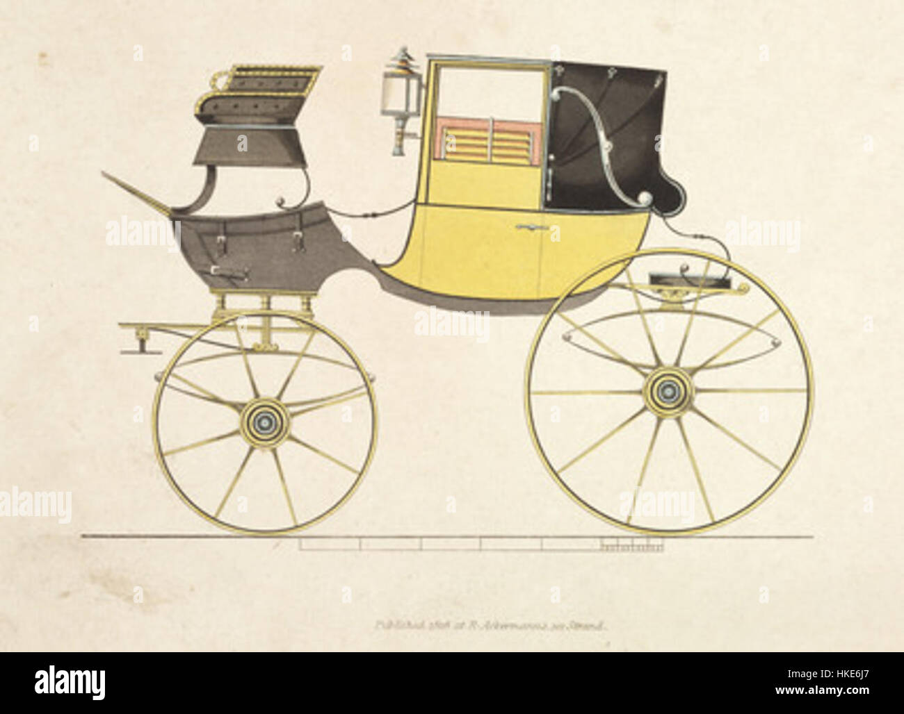 Questa carrozza Landaulette del 1816 è un classico esempio di trasporto all'inizio del XIX secolo. Noto per il suo design lussuoso, è stato spesso utilizzato dall'élite e dai reali, fornendo sia comfort che stile in un periodo prima dell'uso diffuso delle automobili. Foto Stock