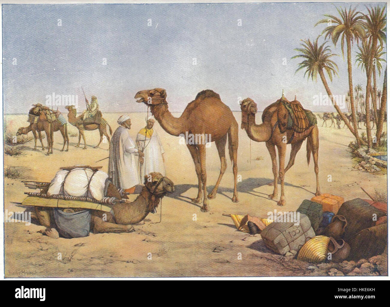 Questa statuetta di Heubach raffigura un dromedario che cattura le caratteristiche uniche dell'animale in forma ceramica. Il lavoro di Heubach è noto per i suoi intricati dettagli e le rappresentazioni realistiche degli animali. Foto Stock