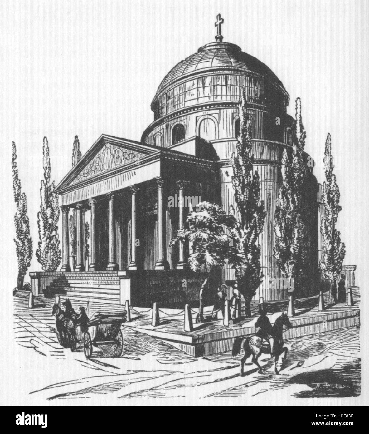 La Chiesa di S. Alessandro tre Croci (Kosciol Aleksandra Trzechkrzyzy) a Varsavia, Polonia, è un edificio religioso neoclassico rinomato per la sua bellezza architettonica e il suo significato storico nel paesaggio culturale della città. Foto Stock