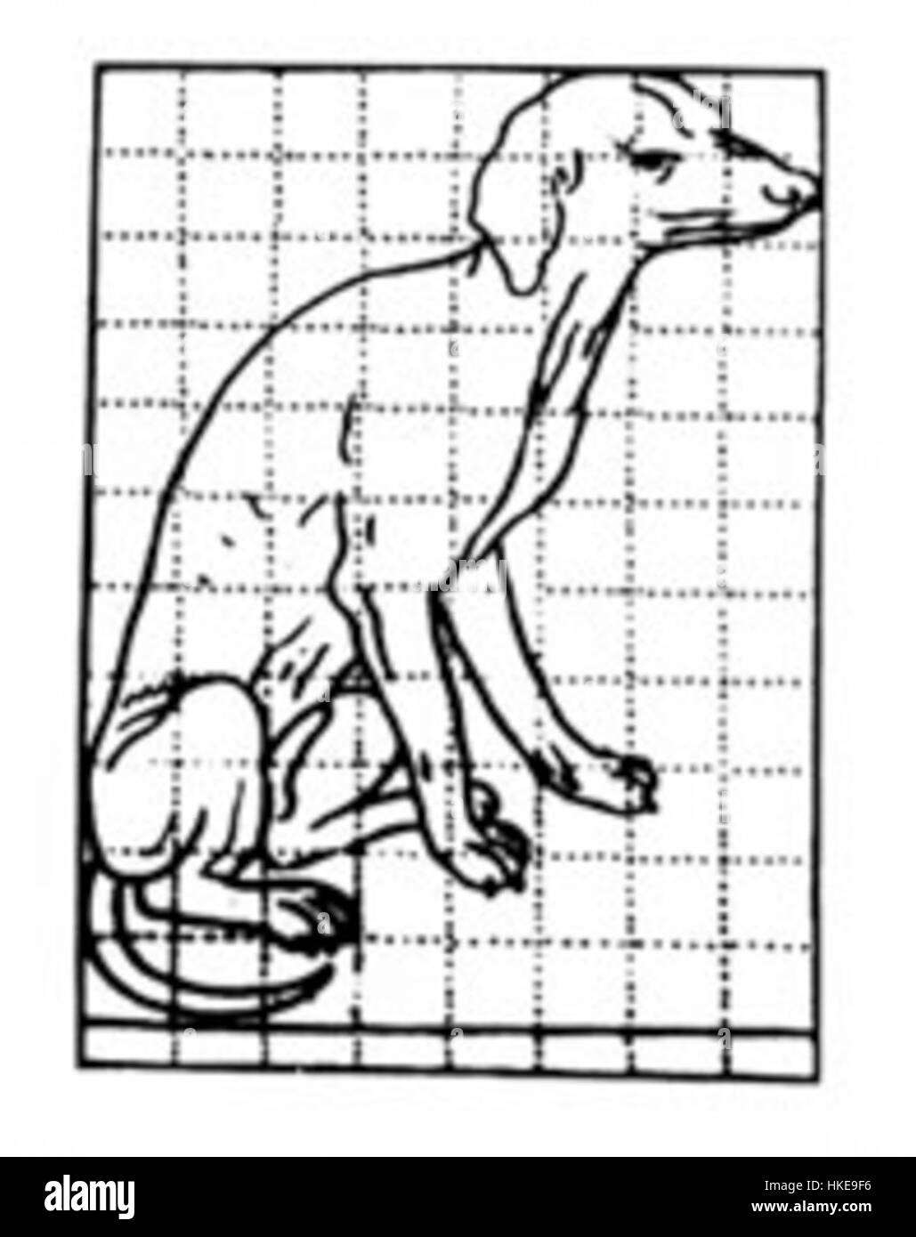 "Perro2" è un'opera d'arte raffigurante un cane, resa in vari mezzi come pittura e disegno. Il pezzo esplora i temi della rappresentazione animale nell'arte, mostrando i dettagli raffinati della forma e dell'espressione del cane. Foto Stock