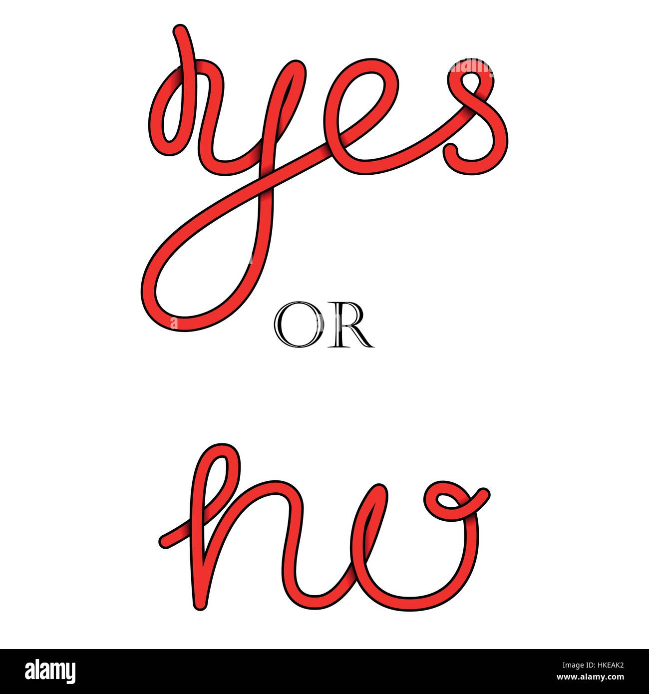 Sì e No hand-scritte calligraphy. Vettore. Illustrazione Vettoriale
