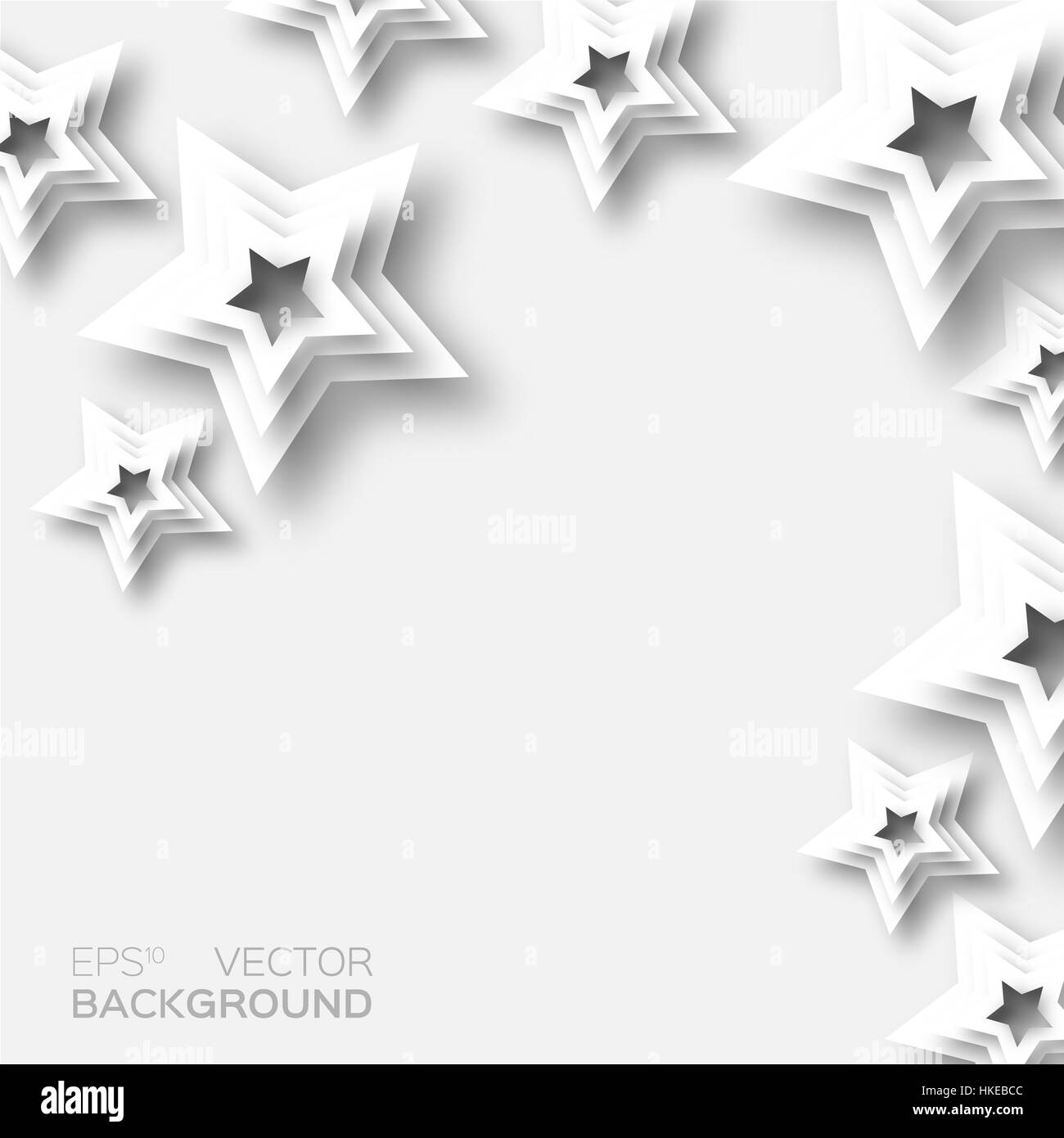 Abstract libro bianco stelle dello sfondo. 3d carta elementi di design. Illustrazione Vettoriale eps10. Foto Stock