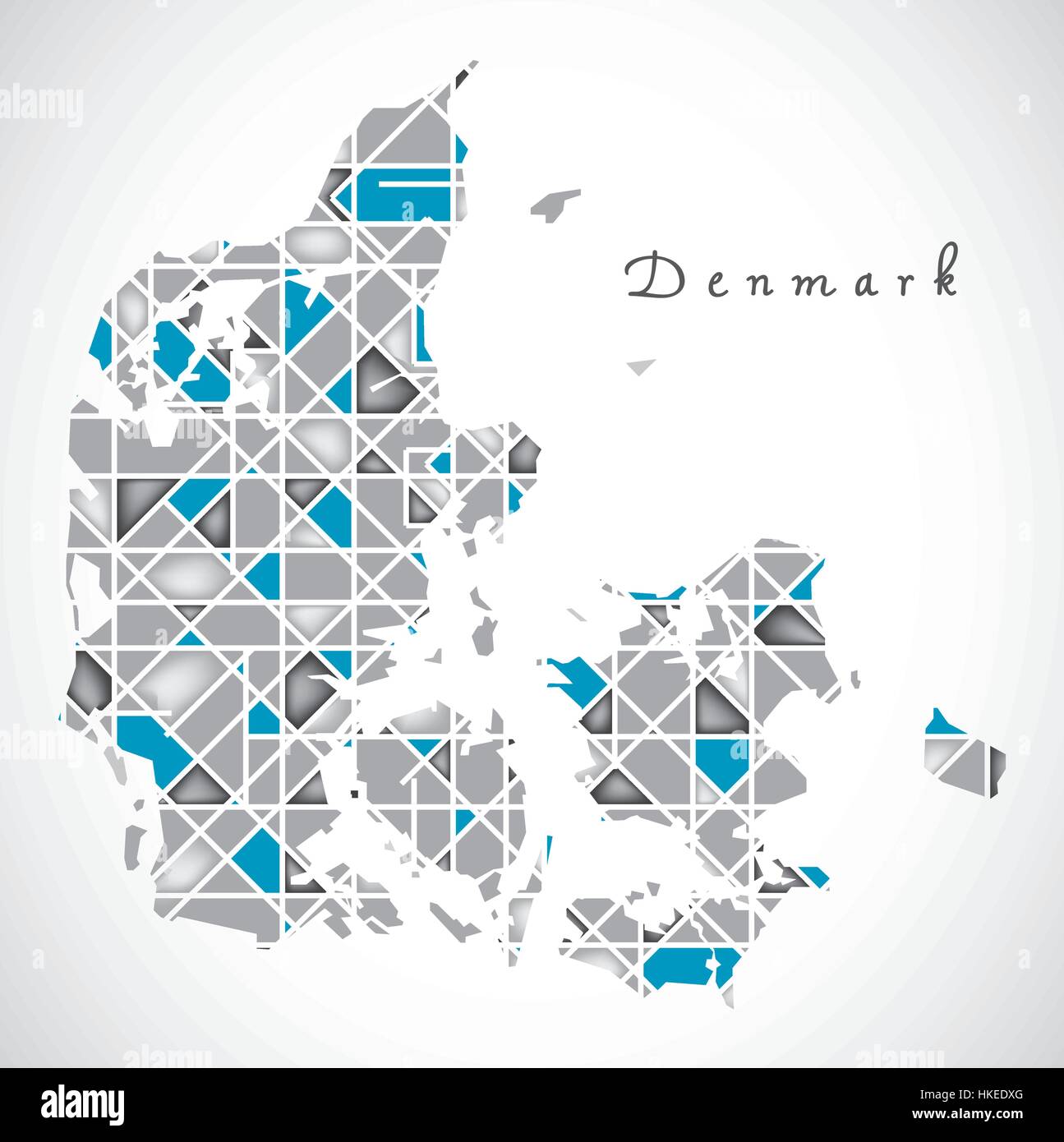 Danimarca Mappa crystal diamond style Illustrazione illustrazione Illustrazione Vettoriale
