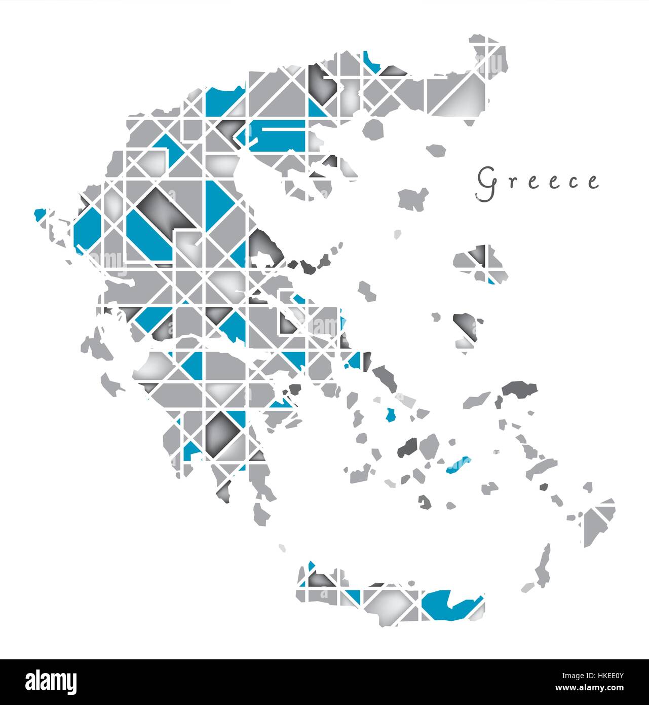 Grecia Mappa crystal diamond style Illustrazione illustrazione Illustrazione Vettoriale